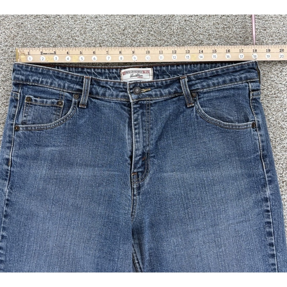 VTG Levis Signature Low Rise Bootcut Kick Crop Jeans Women's 16 Blue Stretch Y2K - Picture 7 of 10